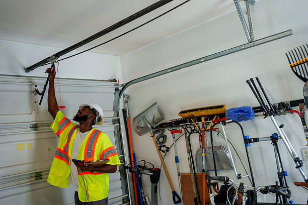 Professional Garage Door Roller Replacement technician working in Mustang, OK
